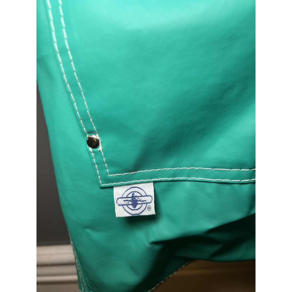 Vintage Charles River Coat Womens Medium Green Hooded PVC Rain Reversible 80s - Picture 9 of 16